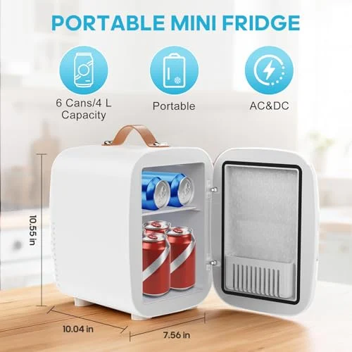 Compact Mini Fridge for Skincare and Snacks, Ideal for Dorms showcase