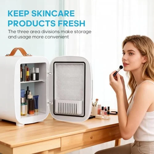 Compact Mini Fridge for Skincare and Snacks, Ideal for Dorms unboxing