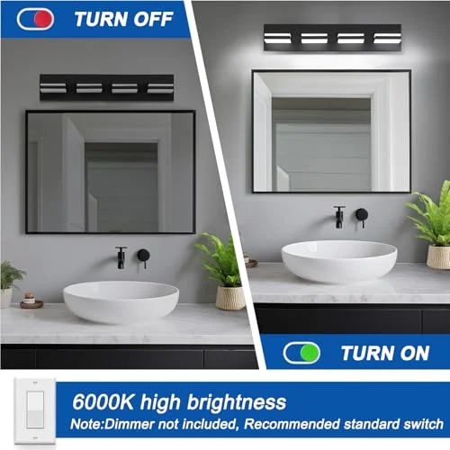 Dimmable Modern Bathroom Lights with Matte Black Finish results