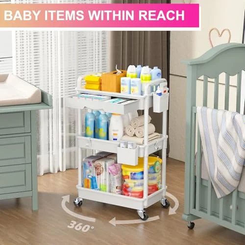 Goovilla 3 Tier Rolling Utility Cart – Versatile Home Storage Solution unboxing