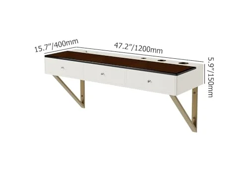homary Floating Makeup Vanity with Drawers – Space-Saving Wall-Mounted Desk detail