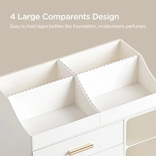 Large Bathroom Countertop Makeup Organizer with Drawers features