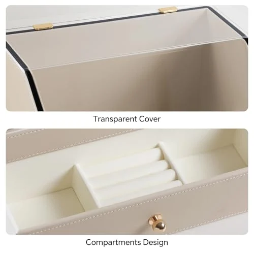 Leather Makeup Organizer with Dustproof Cover – Stylish Cosmetic Storage results