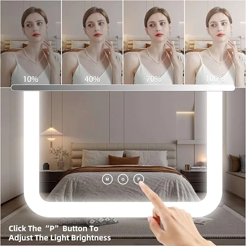 LED Makeup Mirror with Smart Touch Control and Dimmable Lighting features