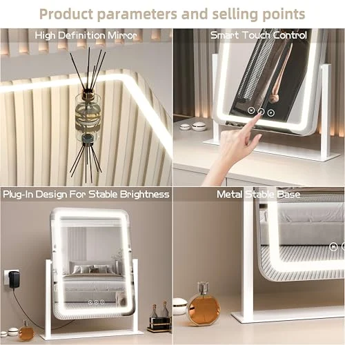 LED Makeup Mirror with Smart Touch Control and Dimmable Lighting results