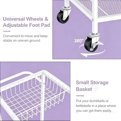 Metal Workout Equipment Storage Rack – Compact Home Gym Organization features