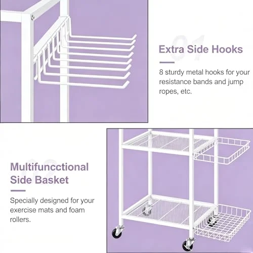 Metal Workout Equipment Storage Rack – Compact Home Gym Organization showcase
