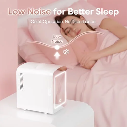 Mini Makeup Fridge with LED Mirror for Skincare and Cosmetics unboxing