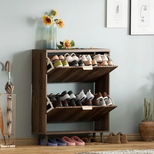 Modern Shoe Cabinet Storage – Freestanding Organizer for Entryway unboxing
