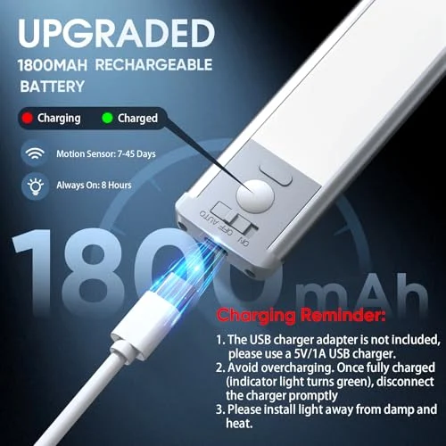 Rechargeable Under Cabinet Motion Sensor Lights for Kitchen and Stairs results
