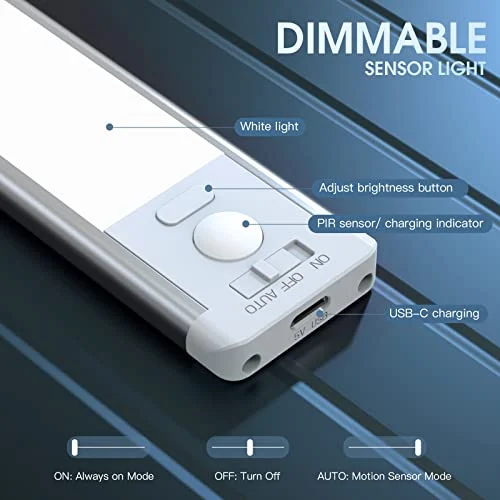 Rechargeable Under Cabinet Motion Sensor Lights for Kitchen and Stairs showcase