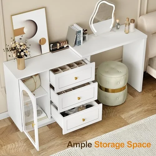 RoyalCraft Makeup Vanity Desk – Modern Dressing Table with Storage features