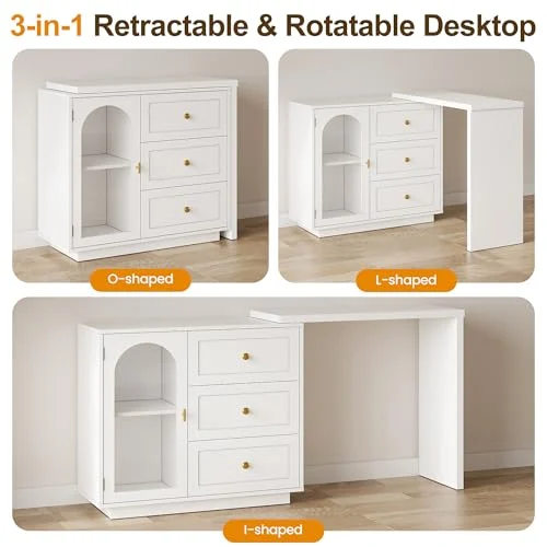 RoyalCraft Makeup Vanity Desk – Modern Dressing Table with Storage showcase