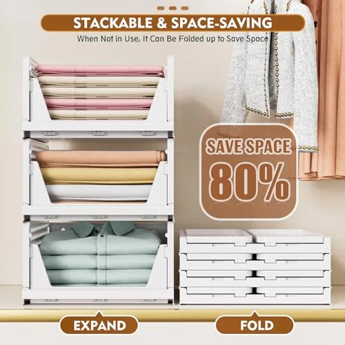 SNSLXH Stackable Closet Storage Baskets – Foldable Organizer for Any Room results