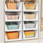 SNSLXH Stackable Closet Storage Baskets – Foldable Organizer for Any Room