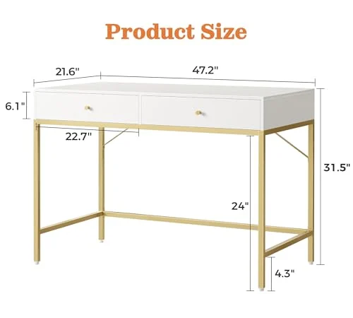 SUPERJARE Modern Vanity Desk – Stylish Home Office Workspace showcase