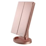 Tri-Fold Dresser Mirror with LED Lights and Multiple Magnifications