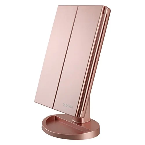 Tri-Fold Dresser Mirror with LED Lights and Multiple Magnifications review