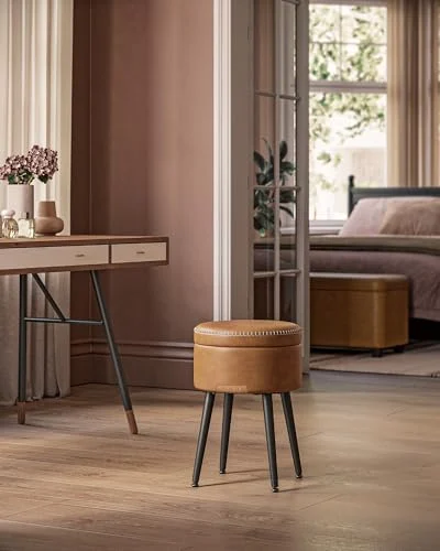 VASAGLE EKHO Storage Ottoman – Mid-Century Modern Vanity Chair detail