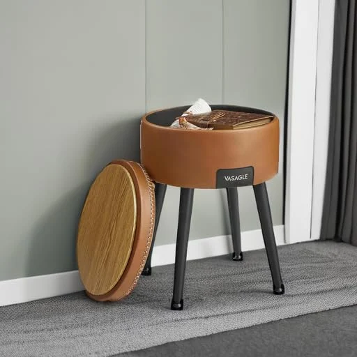 VASAGLE EKHO Storage Ottoman – Mid-Century Modern Vanity Chair unboxing