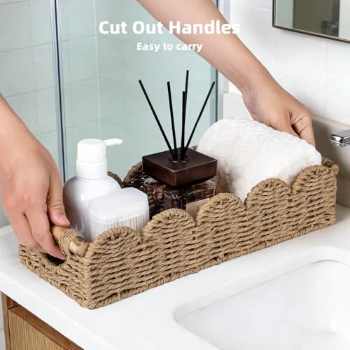 Wicker Bathroom Basket Organizer for Toilet Paper and Home Decor features