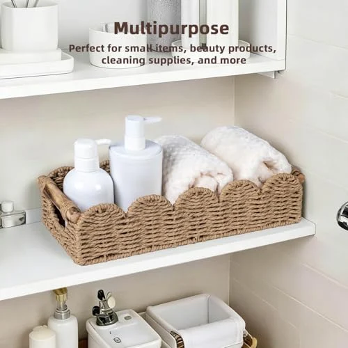 Wicker Bathroom Basket Organizer for Toilet Paper and Home Decor results
