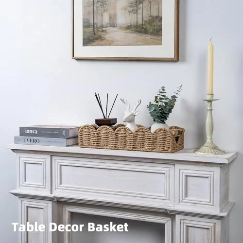 Wicker Bathroom Basket Organizer for Toilet Paper and Home Decor unboxing
