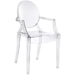 Acrylic Stacking Arm Chair for Modern Kitchen and Dining