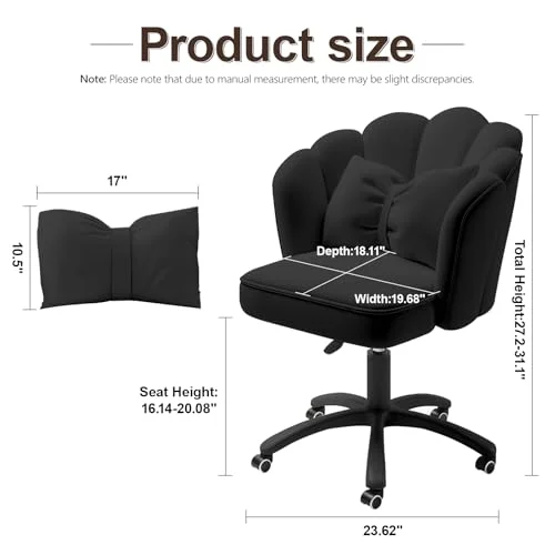 Bow Cushion Velvet Desk Chair for Stylish Home Office Use detail