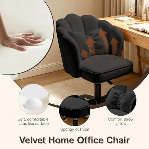 Bow Cushion Velvet Desk Chair for Stylish Home Office Use results