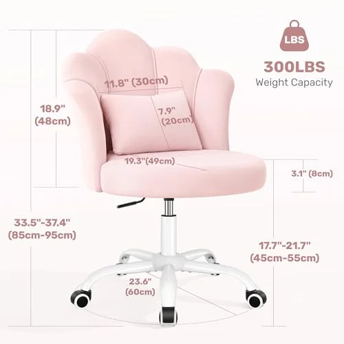 Comfy Petal Vanity Chair with Wheels for Girls’ Small Offices detail