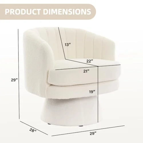 Comfy Swivel Accent Chair with Soft Cushion for Living Room detail