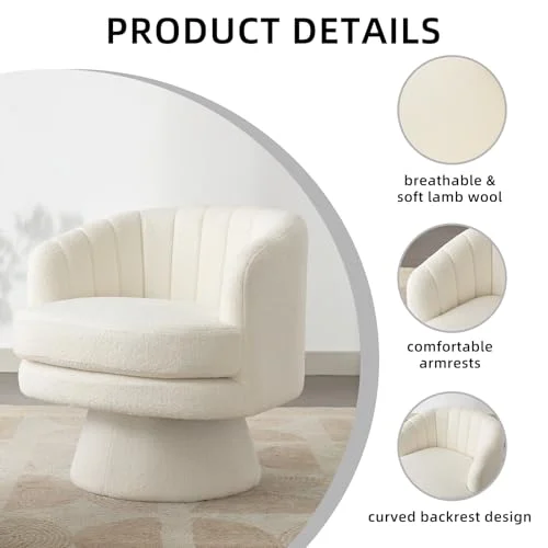 Comfy Swivel Accent Chair with Soft Cushion for Living Room features