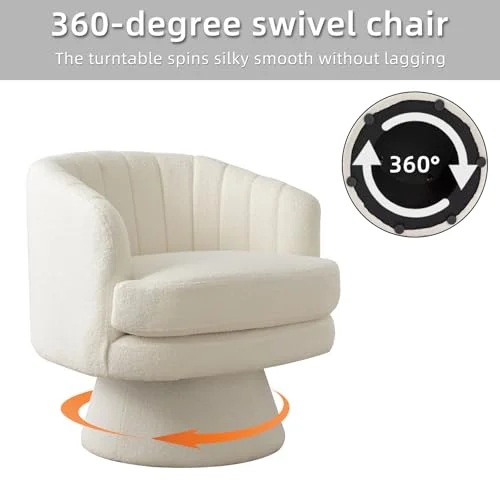 Comfy Swivel Accent Chair with Soft Cushion for Living Room unboxing