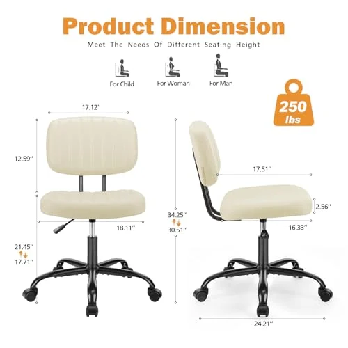 Height Adjustable Office Desk Chair for Home and Student Use detail