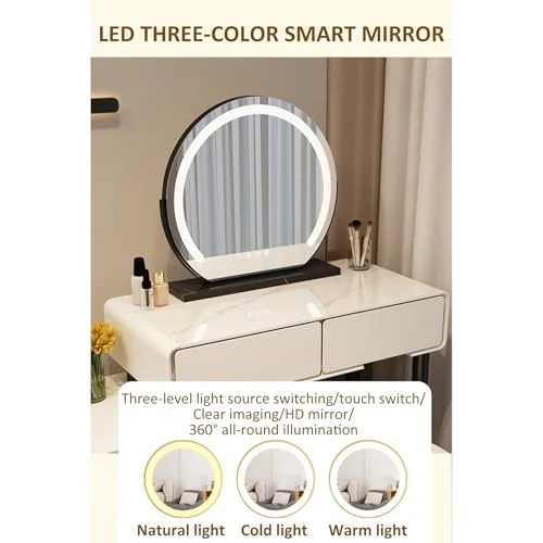 Khaki Gray Vanity with Touch Screen Mirror and Storage Cabinet results
