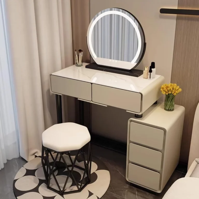 Khaki Gray Vanity with Touch Screen Mirror and Storage Cabinet review