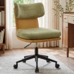 Mid Century Modern Ergonomic Desk Chair with Chenille Upholstery