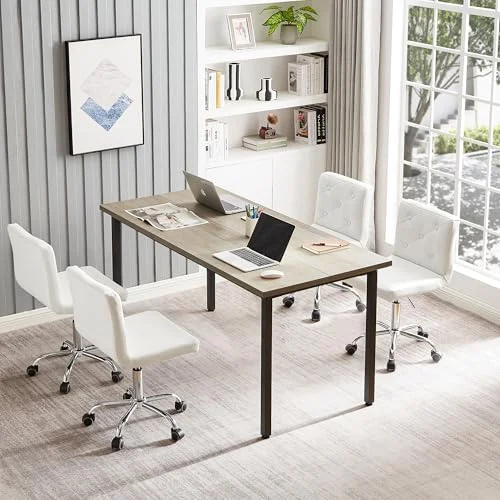 PU Leather Armless Vanity Chair with 360° Swivel for Home Office unboxing