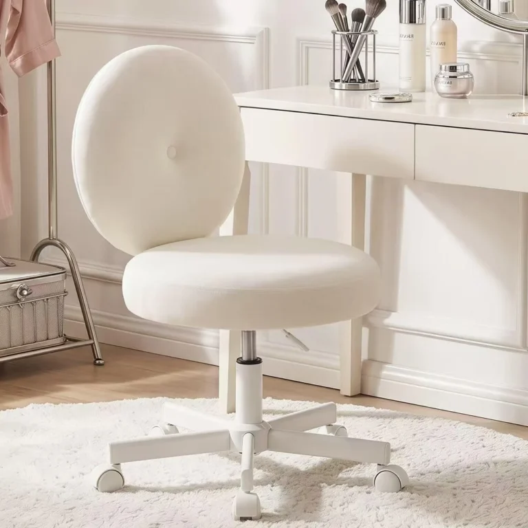 Round Velvet Chair with 360° Swivel for Makeup and Study Rooms review
