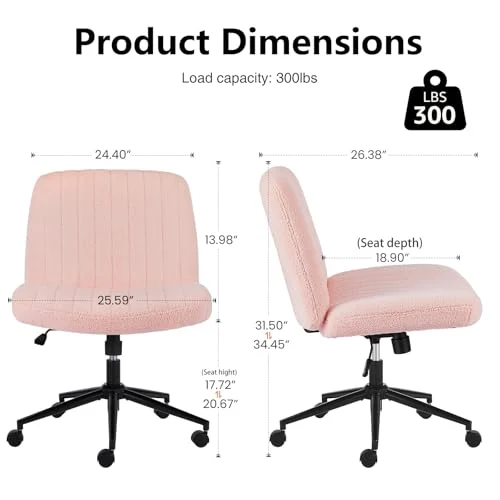 Teddy Fleece Criss Cross Vanity Chair with Wheels for Home Office detail