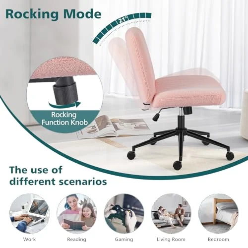 Teddy Fleece Criss Cross Vanity Chair with Wheels for Home Office results