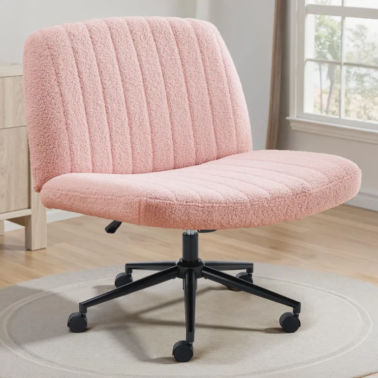 Teddy Fleece Criss Cross Vanity Chair with Wheels for Home Office review
