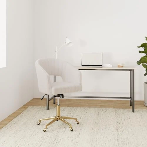 Velvet Office Desk Chair with Adjustable Wheels for Ergonomic Comfort detail