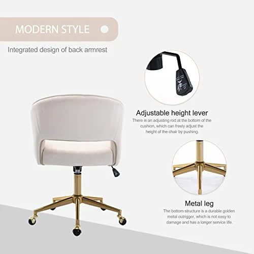 Velvet Office Desk Chair with Adjustable Wheels for Ergonomic Comfort results