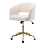 Velvet Office Desk Chair with Adjustable Wheels for Ergonomic Comfort