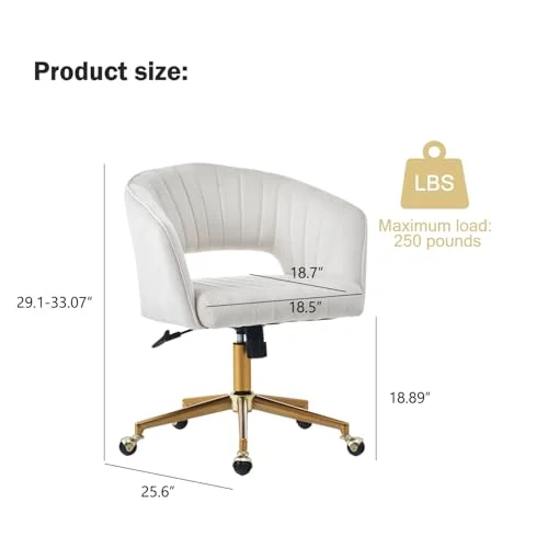 Velvet Office Desk Chair with Adjustable Wheels for Ergonomic Comfort showcase