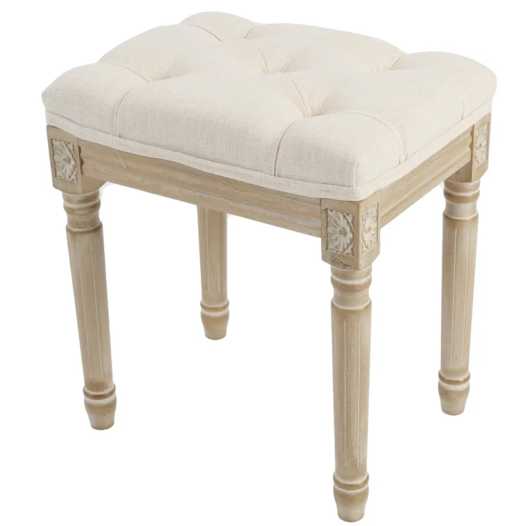 Vintage Upholstered Vanity Stool for Makeup and Dining Use review